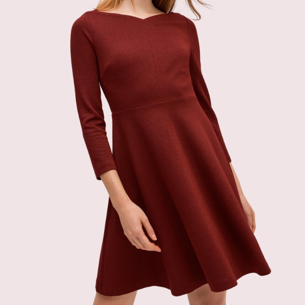 Kate Spade Sparkle Ponte Dress in Mission Fig